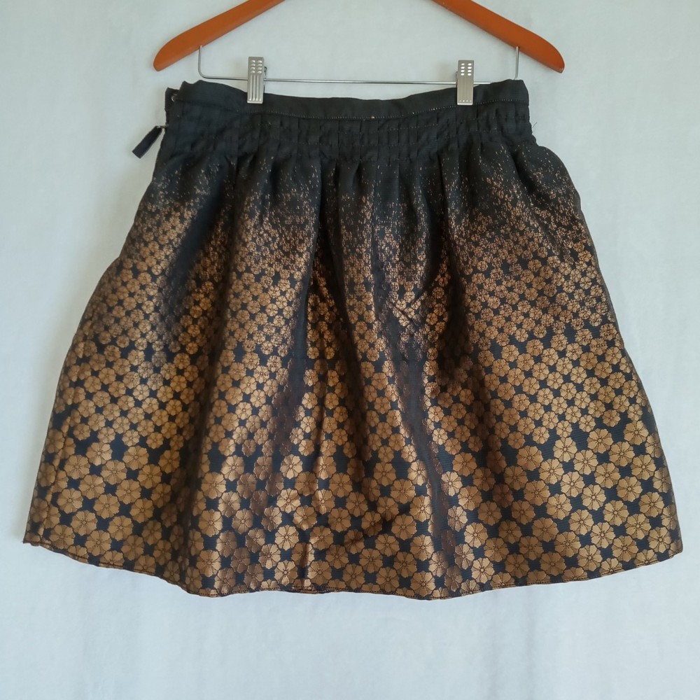 Studio M Black and Gold A-Line Skirt - Picture 1 of 5